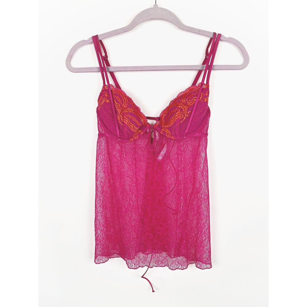 Victorias Secret Very Sexy Vintage Lace Underwire Babydoll Chemise 34C